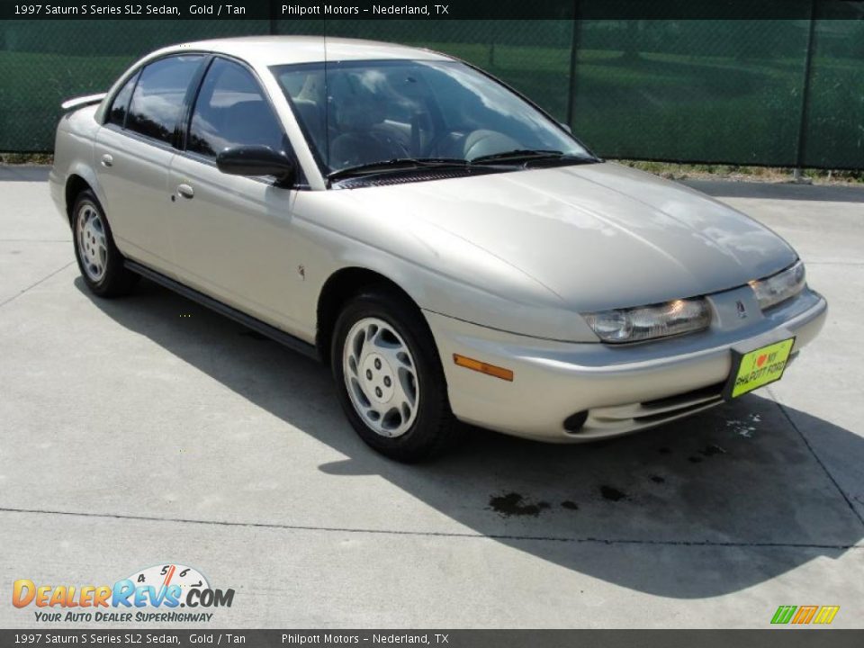 1997 Saturn S Series SL2 Sedan Gold / Tan Photo #1