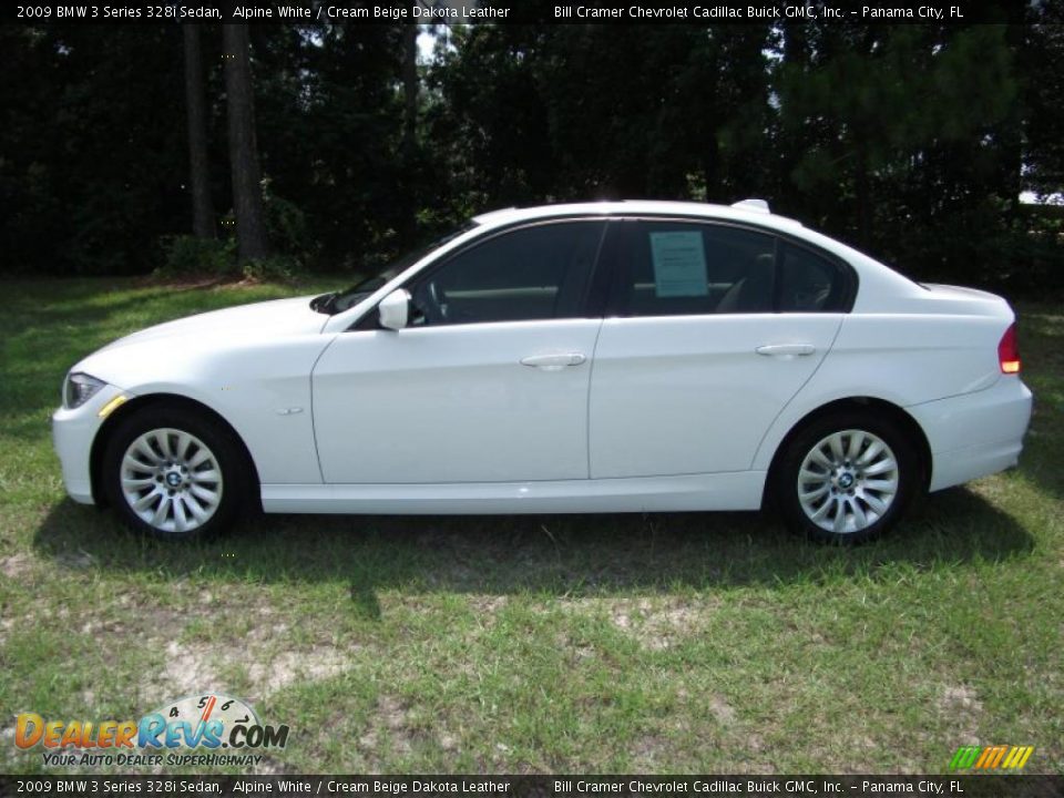 2009 BMW 3 Series 328i Sedan Alpine White / Cream Beige Dakota Leather Photo #1