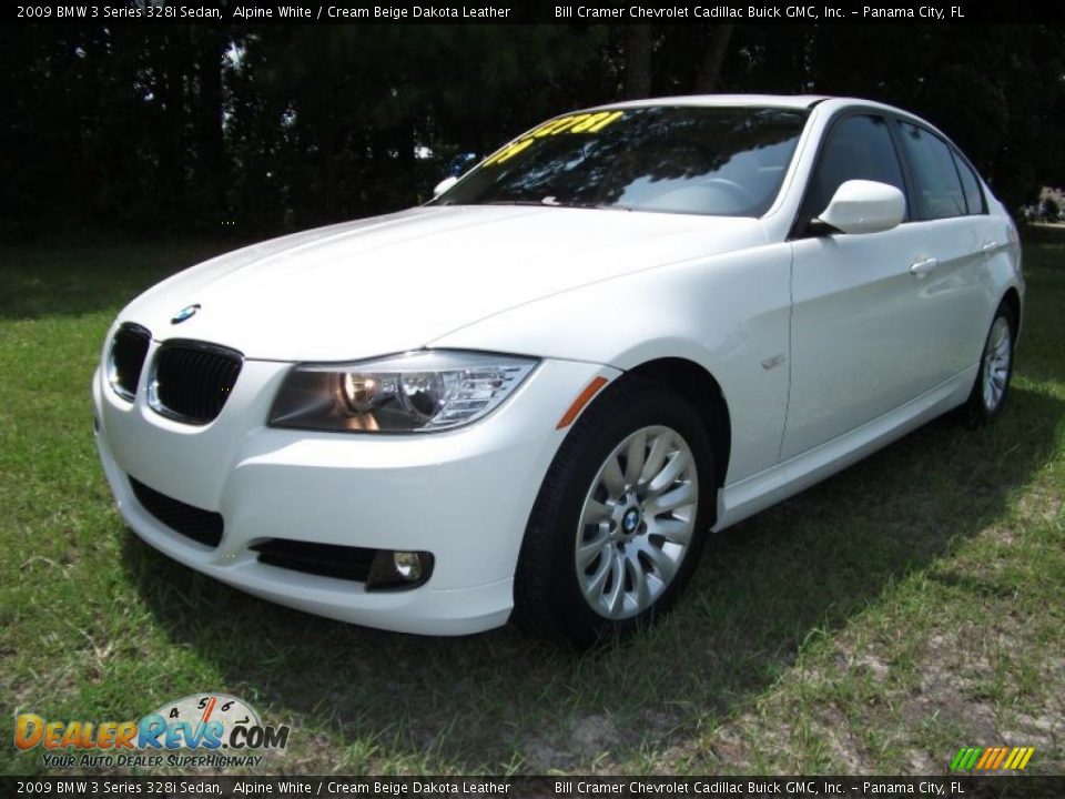 2009 BMW 3 Series 328i Sedan Alpine White / Cream Beige Dakota Leather Photo #2