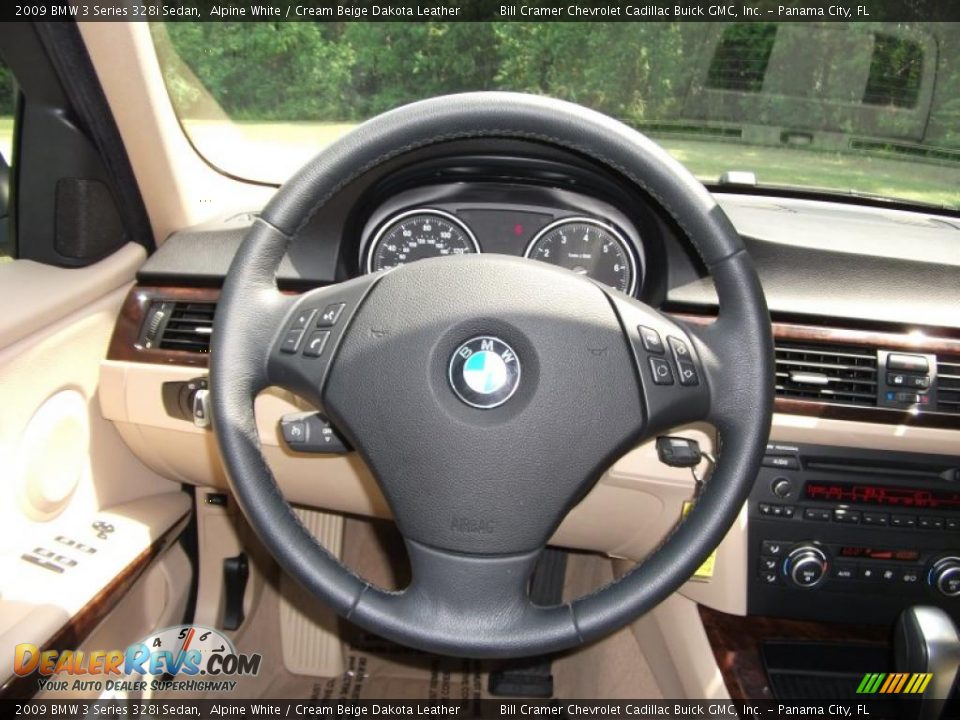 2009 BMW 3 Series 328i Sedan Alpine White / Cream Beige Dakota Leather Photo #6