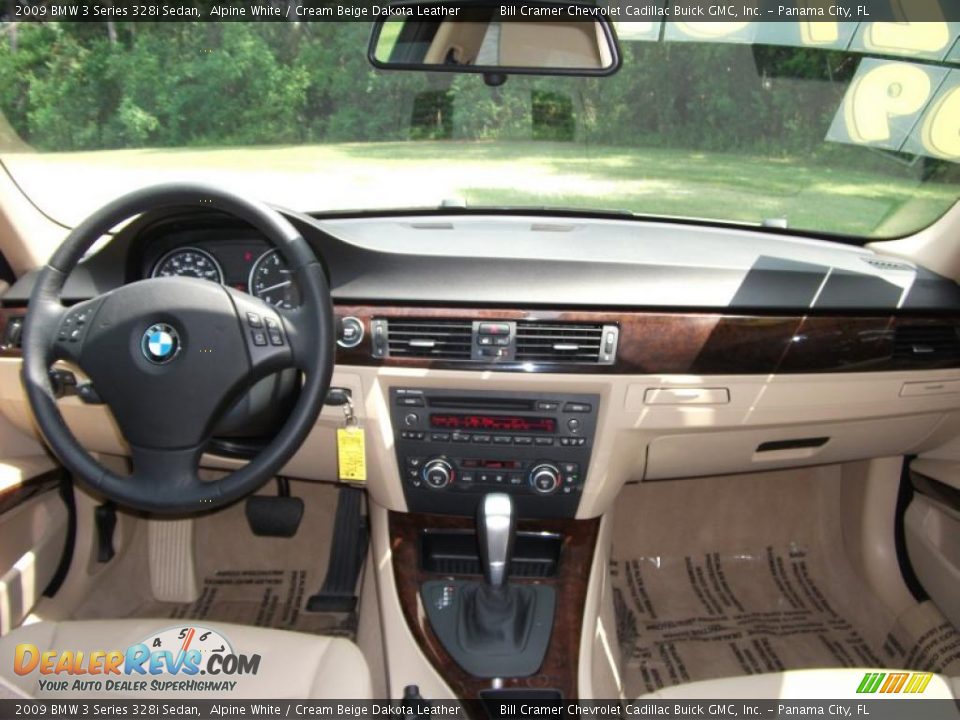 2009 BMW 3 Series 328i Sedan Alpine White / Cream Beige Dakota Leather Photo #9