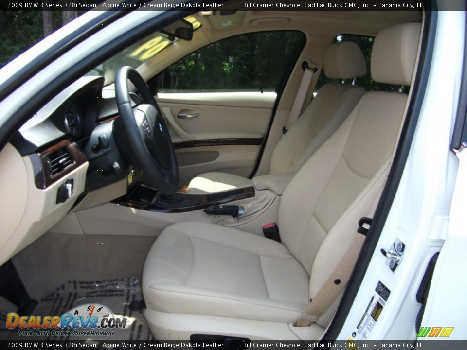 2009 BMW 3 Series 328i Sedan Alpine White / Cream Beige Dakota Leather Photo #13