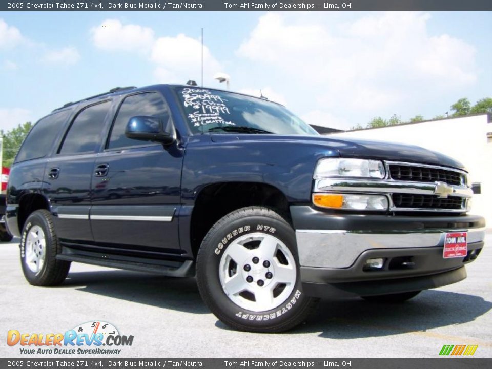 2005 Chevrolet Tahoe Z71 4x4 Dark Blue Metallic / Tan/Neutral Photo #1