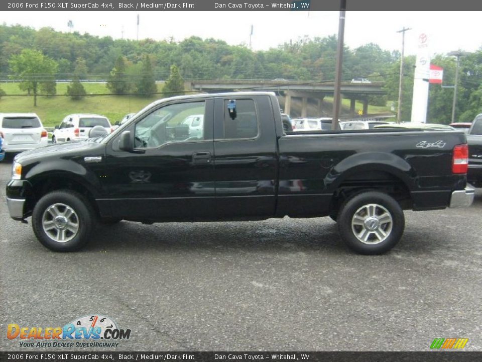 2006 Ford F150 XLT SuperCab 4x4 Black / Medium/Dark Flint Photo #4