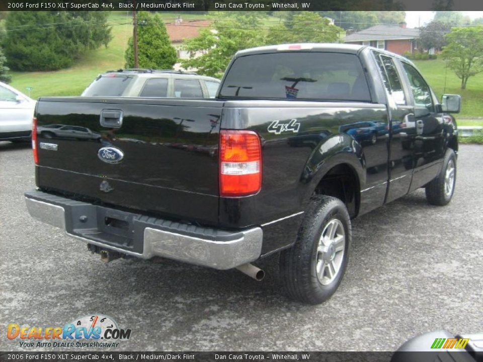 2006 Ford F150 XLT SuperCab 4x4 Black / Medium/Dark Flint Photo #7