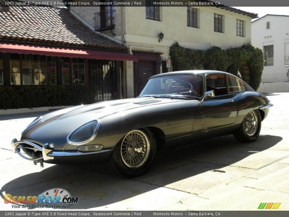 1963 Jaguar E-Type XKE 3.8 Fixed Head Coupe Opalescent Gunmetal / Red Photo #1