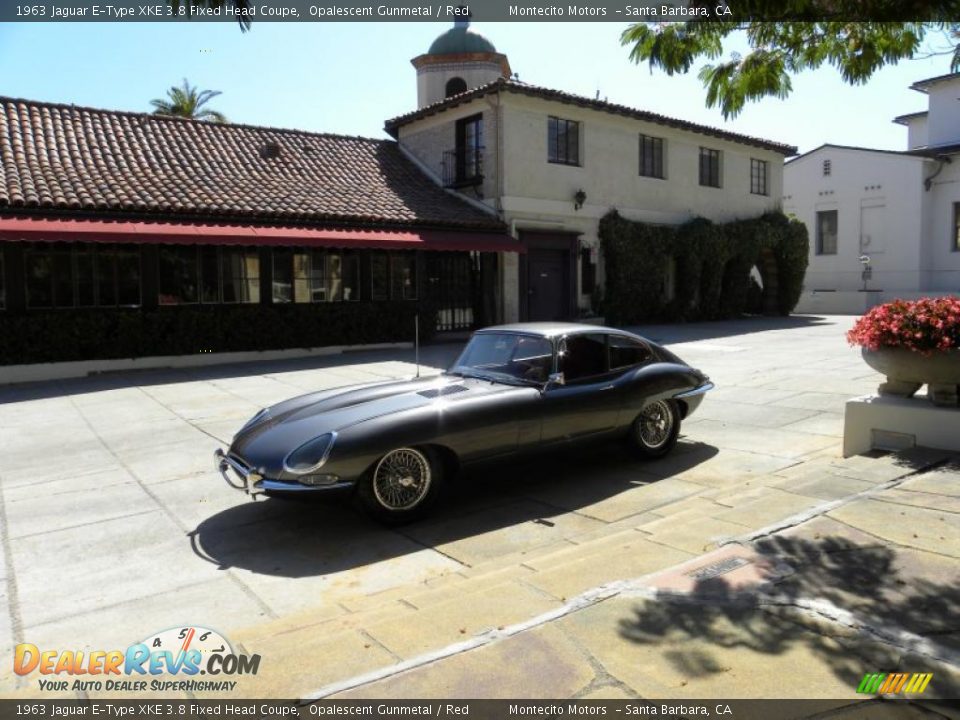 1963 Jaguar E-Type XKE 3.8 Fixed Head Coupe Opalescent Gunmetal / Red Photo #2