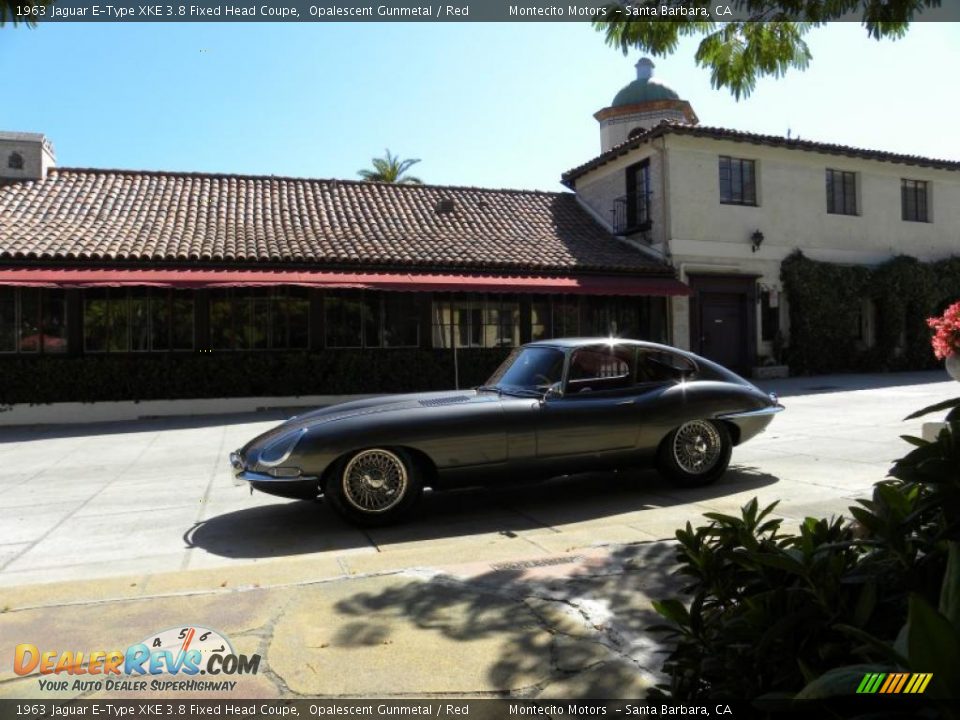 1963 Jaguar E-Type XKE 3.8 Fixed Head Coupe Opalescent Gunmetal / Red Photo #3