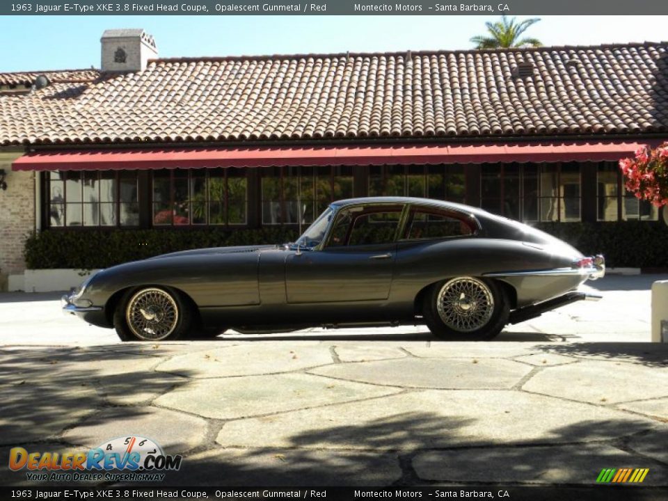 1963 Jaguar E-Type XKE 3.8 Fixed Head Coupe Opalescent Gunmetal / Red Photo #5