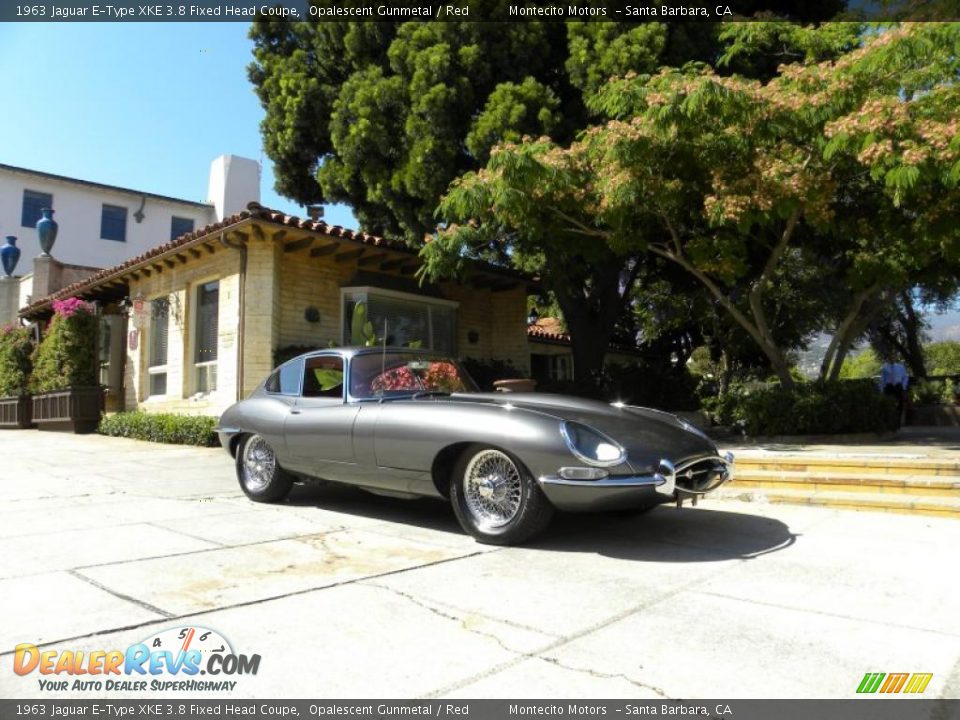 1963 Jaguar E-Type XKE 3.8 Fixed Head Coupe Opalescent Gunmetal / Red Photo #8