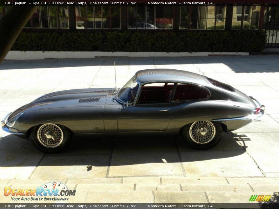 1963 Jaguar E-Type XKE 3.8 Fixed Head Coupe Opalescent Gunmetal / Red Photo #9