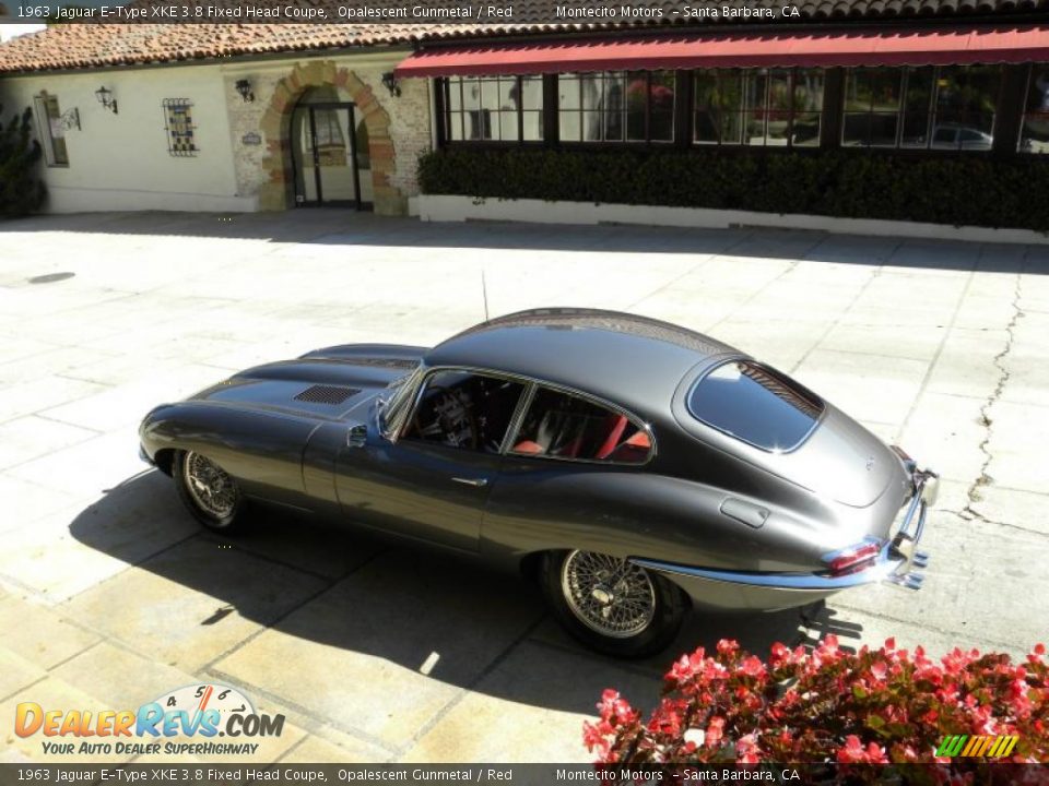 1963 Jaguar E-Type XKE 3.8 Fixed Head Coupe Opalescent Gunmetal / Red Photo #10