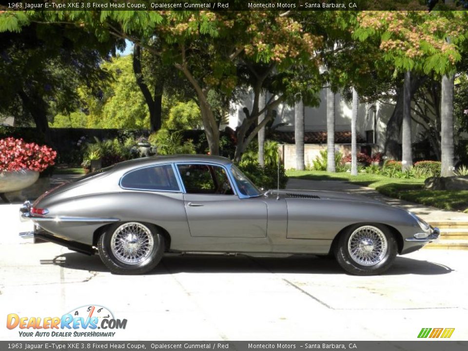 1963 Jaguar E-Type XKE 3.8 Fixed Head Coupe Opalescent Gunmetal / Red Photo #12