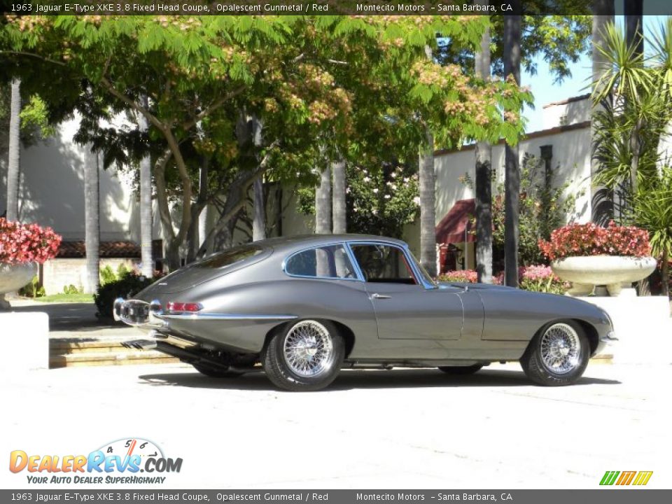 1963 Jaguar E-Type XKE 3.8 Fixed Head Coupe Opalescent Gunmetal / Red Photo #13