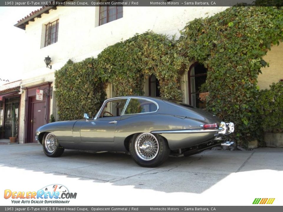 1963 Jaguar E-Type XKE 3.8 Fixed Head Coupe Opalescent Gunmetal / Red Photo #14