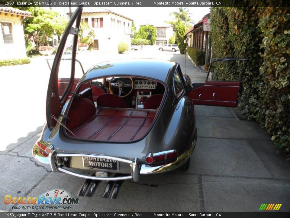 1963 Jaguar E-Type XKE 3.8 Fixed Head Coupe Opalescent Gunmetal / Red Photo #17