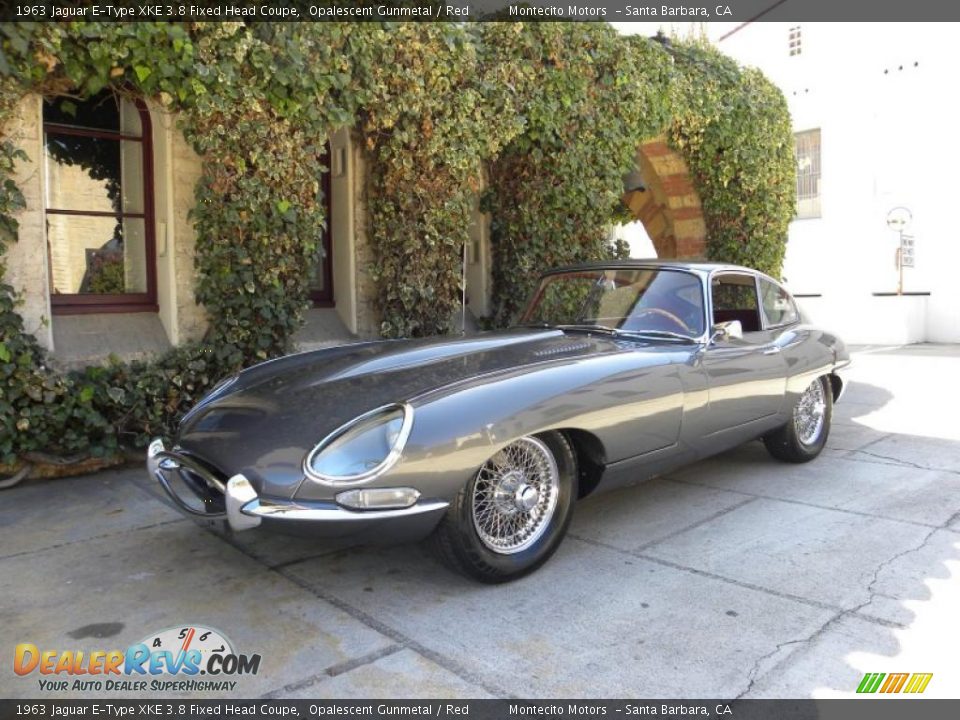 1963 Jaguar E-Type XKE 3.8 Fixed Head Coupe Opalescent Gunmetal / Red Photo #20