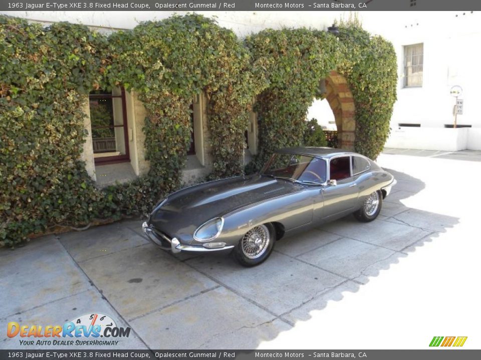 1963 Jaguar E-Type XKE 3.8 Fixed Head Coupe Opalescent Gunmetal / Red Photo #23