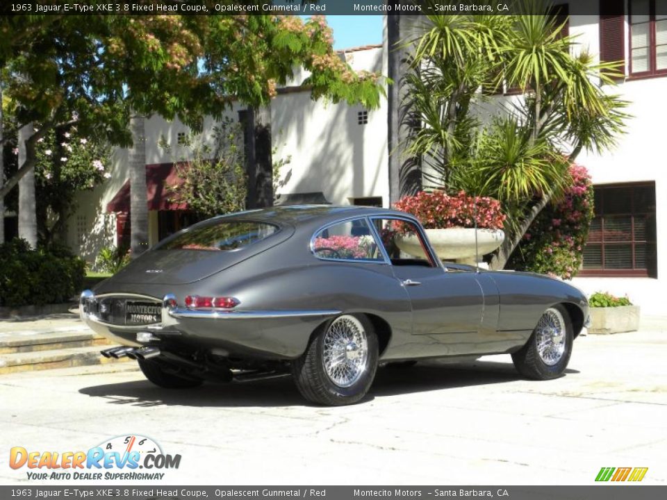 1963 Jaguar E-Type XKE 3.8 Fixed Head Coupe Opalescent Gunmetal / Red Photo #24