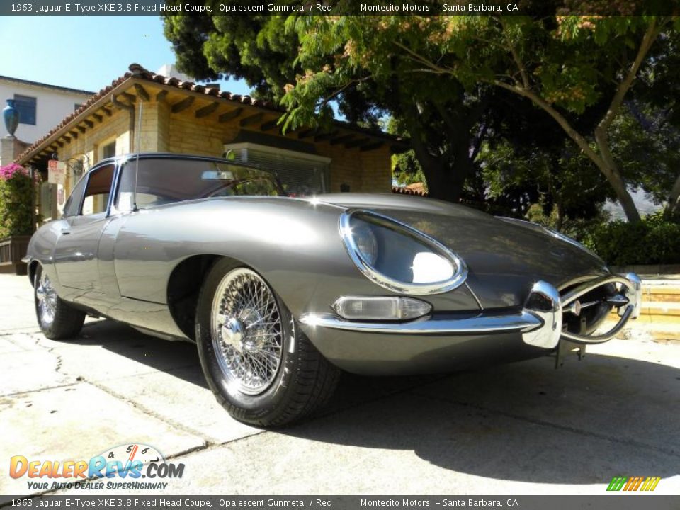 1963 Jaguar E-Type XKE 3.8 Fixed Head Coupe Opalescent Gunmetal / Red Photo #29