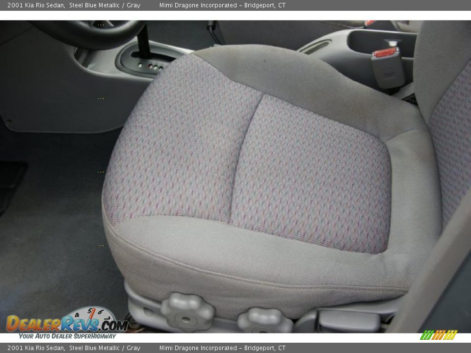 2001 Kia Rio Sedan Steel Blue Metallic / Gray Photo #9