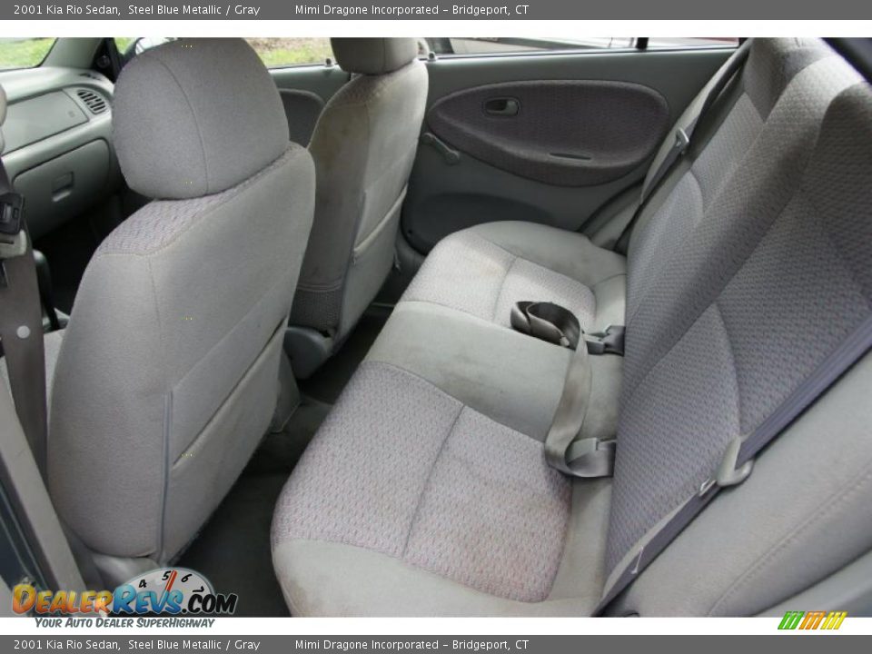2001 Kia Rio Sedan Steel Blue Metallic / Gray Photo #10