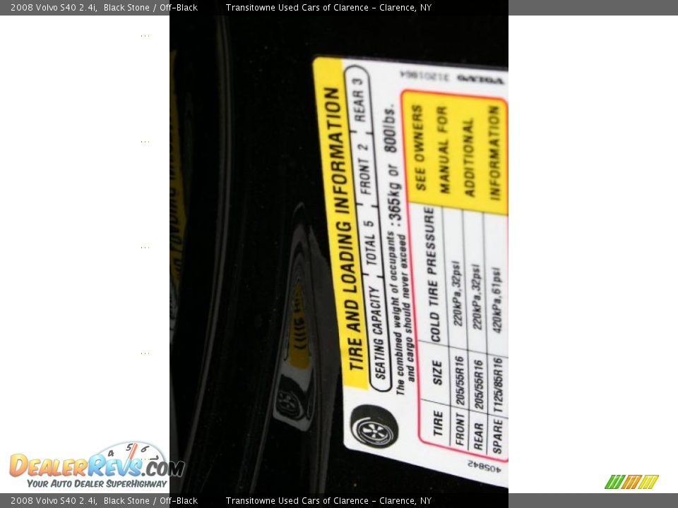 2008 Volvo S40 2.4i Black Stone / Off-Black Photo #5