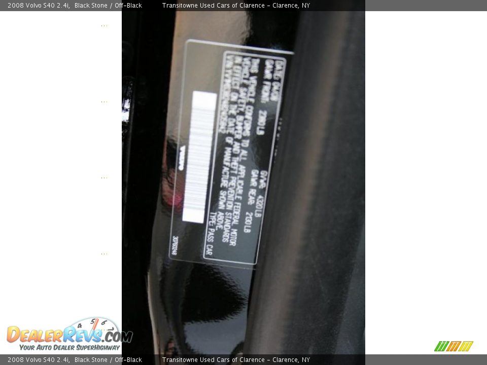 2008 Volvo S40 2.4i Black Stone / Off-Black Photo #16