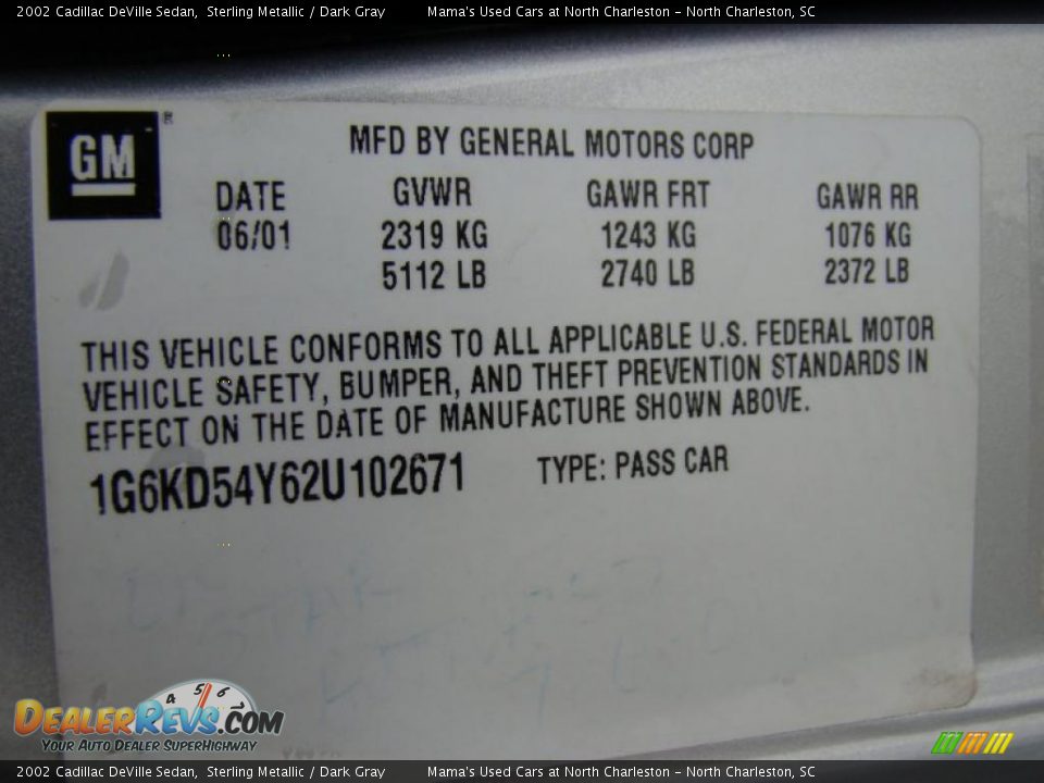 2002 Cadillac DeVille Sedan Sterling Metallic / Dark Gray Photo #28