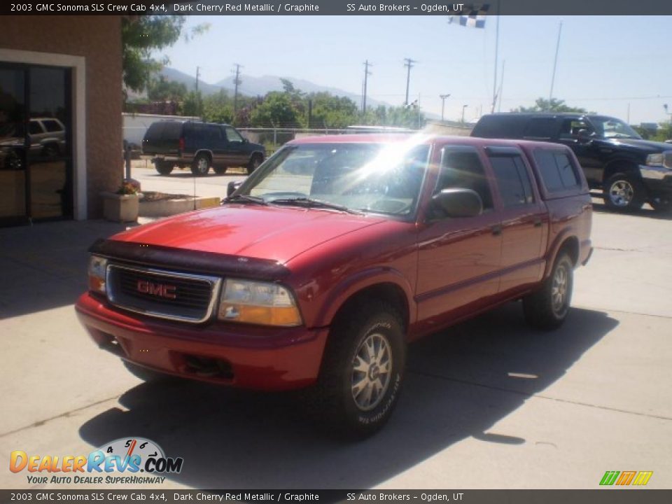 2003 GMC Sonoma SLS Crew Cab 4x4 Dark Cherry Red Metallic / Graphite Photo #2