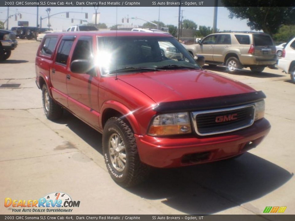 2003 GMC Sonoma SLS Crew Cab 4x4 Dark Cherry Red Metallic / Graphite Photo #3
