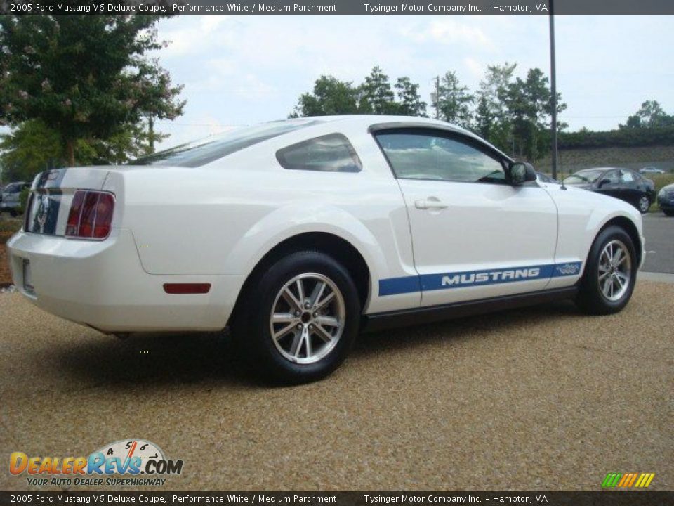 2005 Ford Mustang V6 Deluxe Coupe Performance White / Medium Parchment Photo #6
