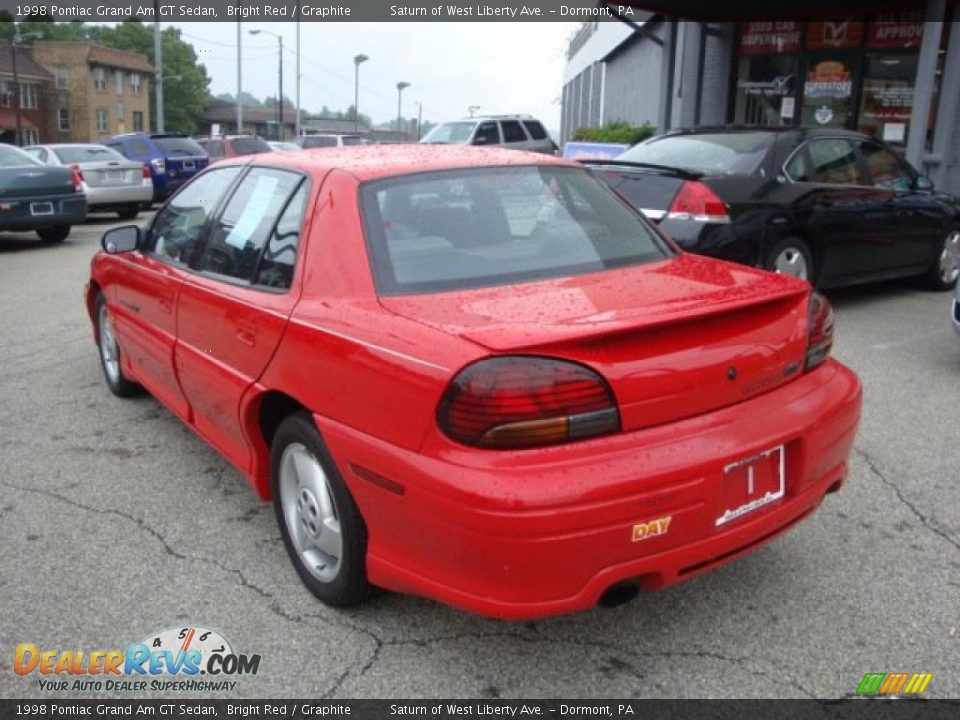 1998 Pontiac Grand Am GT Sedan Bright Red / Graphite Photo #2