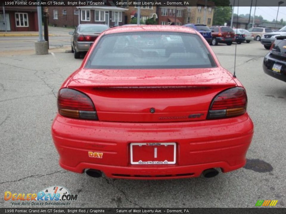 1998 Pontiac Grand Am GT Sedan Bright Red / Graphite Photo #3