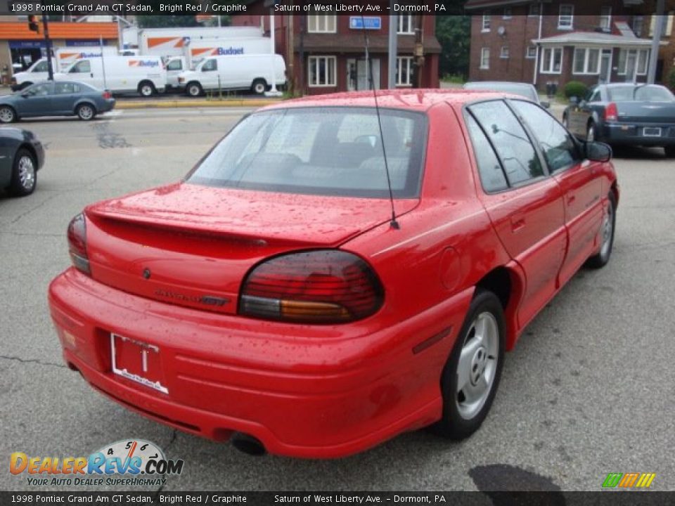 1998 Pontiac Grand Am GT Sedan Bright Red / Graphite Photo #4