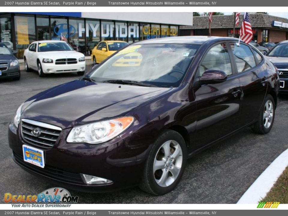 2007 Hyundai Elantra SE Sedan Purple Rain / Beige Photo #13