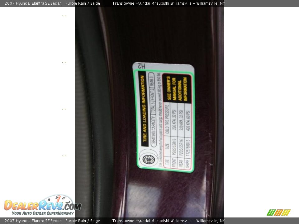2007 Hyundai Elantra SE Sedan Purple Rain / Beige Photo #14