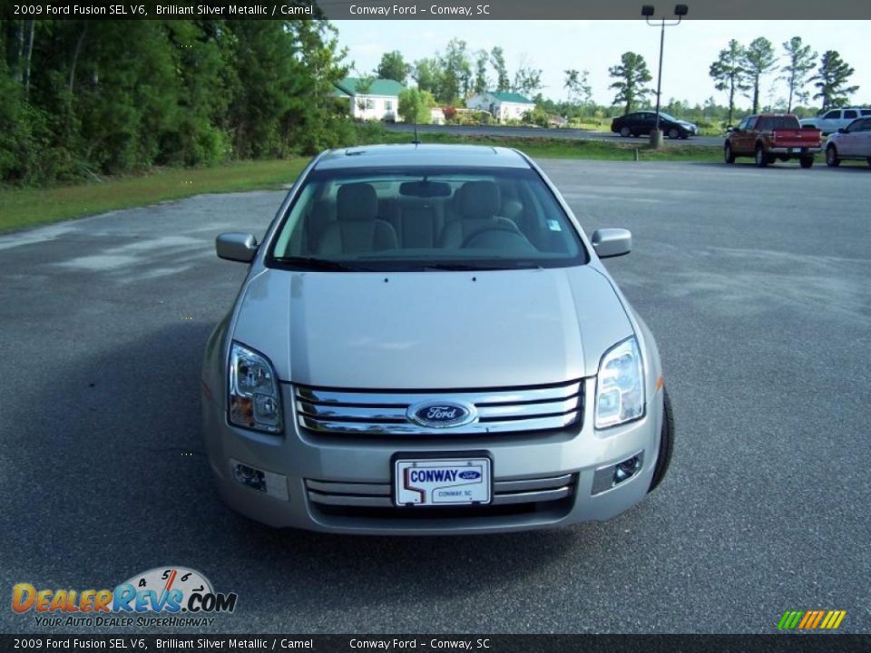 2009 Ford Fusion SEL V6 Brilliant Silver Metallic / Camel Photo #2