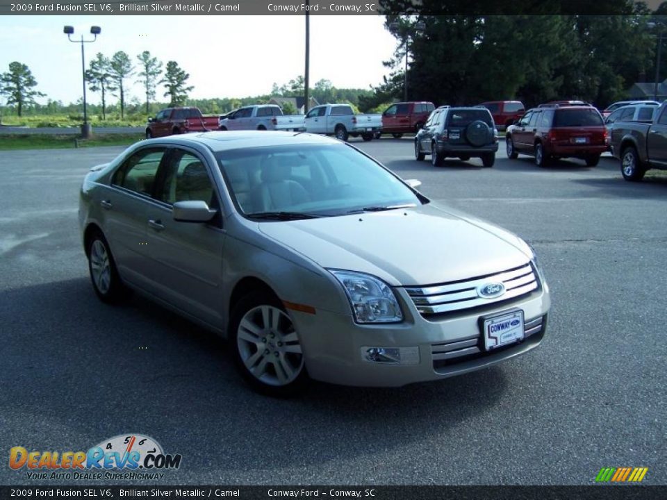 2009 Ford Fusion SEL V6 Brilliant Silver Metallic / Camel Photo #3