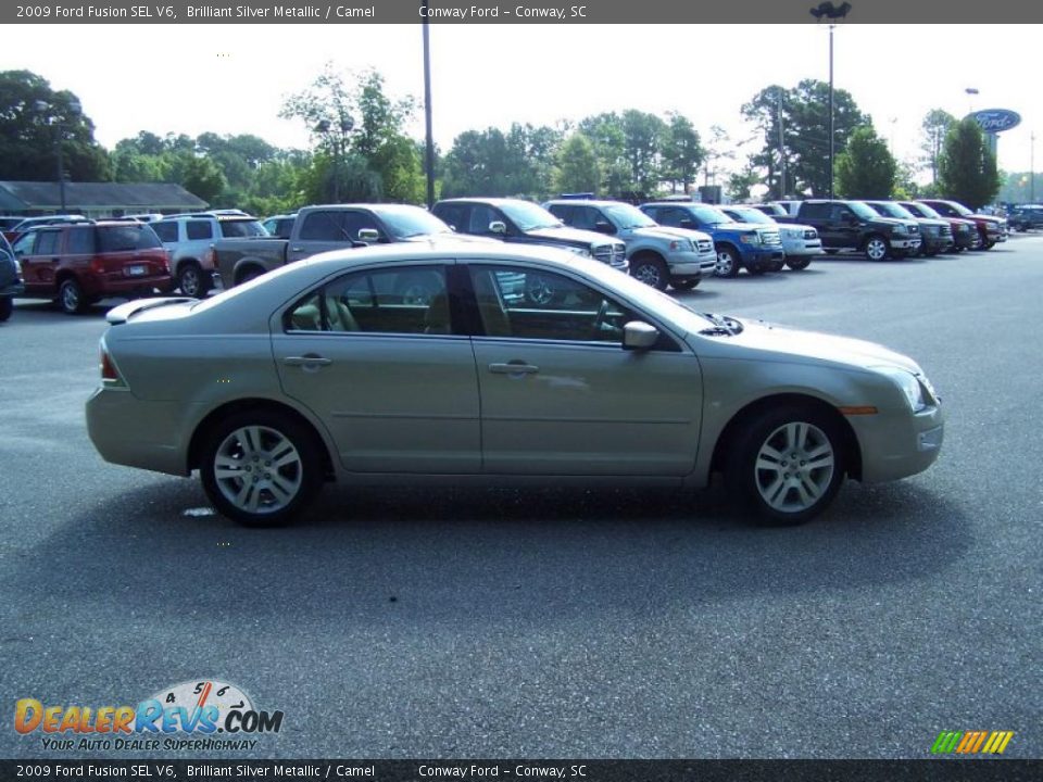 2009 Ford Fusion SEL V6 Brilliant Silver Metallic / Camel Photo #4
