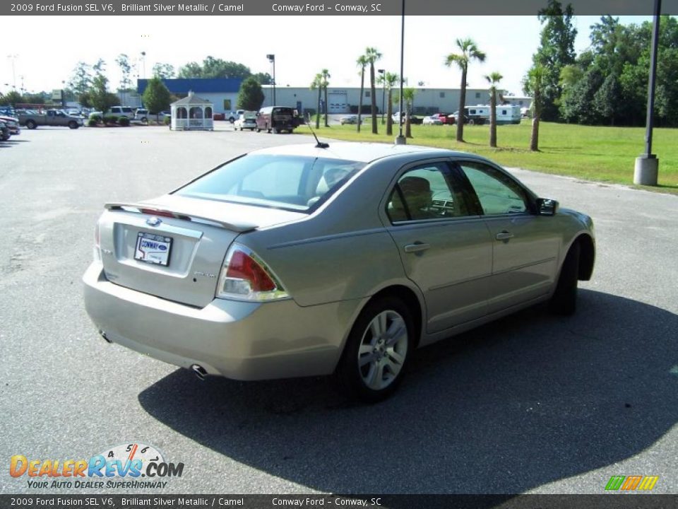 2009 Ford Fusion SEL V6 Brilliant Silver Metallic / Camel Photo #5