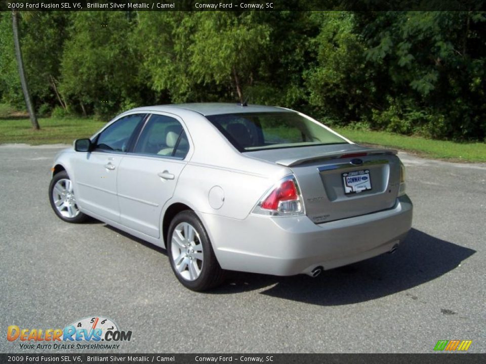 2009 Ford Fusion SEL V6 Brilliant Silver Metallic / Camel Photo #7