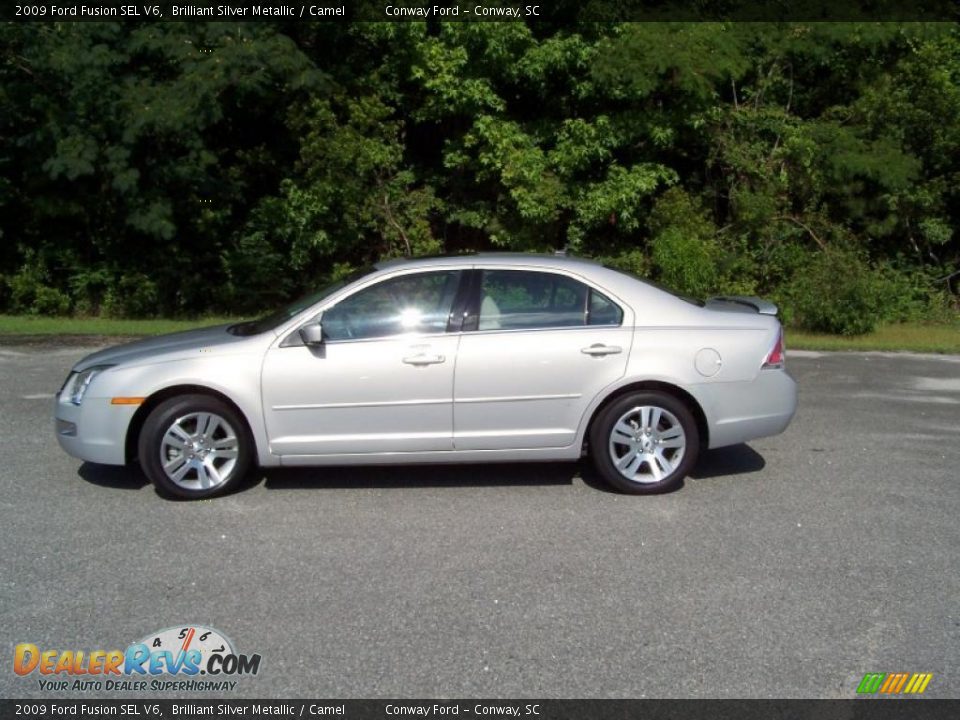 2009 Ford Fusion SEL V6 Brilliant Silver Metallic / Camel Photo #8