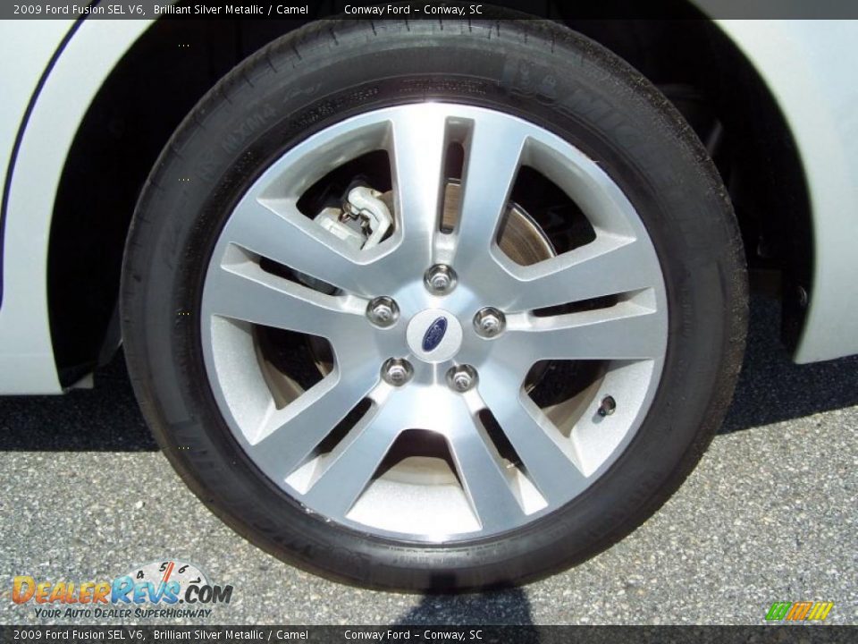 2009 Ford Fusion SEL V6 Brilliant Silver Metallic / Camel Photo #9