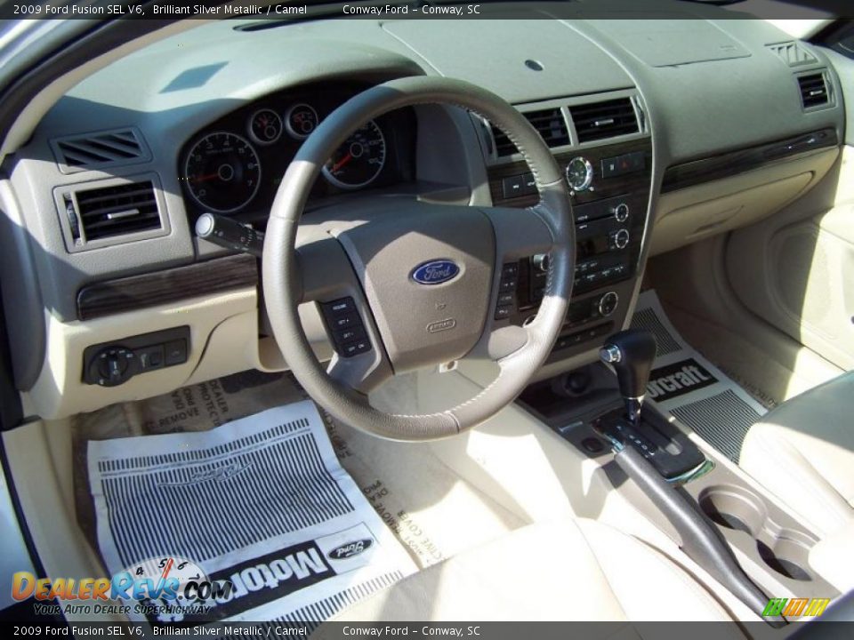 2009 Ford Fusion SEL V6 Brilliant Silver Metallic / Camel Photo #20