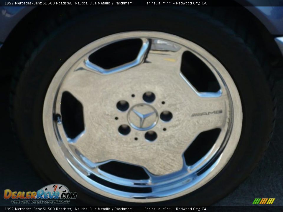 1992 Mercedes-Benz SL 500 Roadster Nautical Blue Metallic / Parchment Photo #9