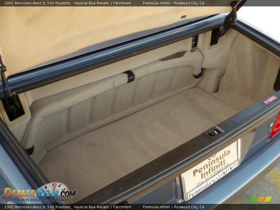 1992 Mercedes-Benz SL 500 Roadster Nautical Blue Metallic / Parchment Photo #18