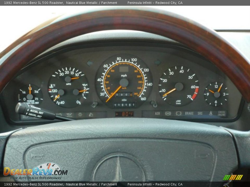 1992 Mercedes-Benz SL 500 Roadster Gauges Photo #20