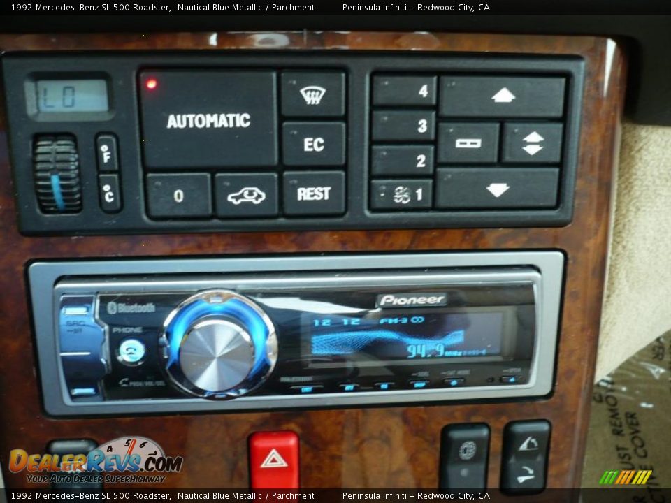 1992 Mercedes-Benz SL 500 Roadster Nautical Blue Metallic / Parchment Photo #22