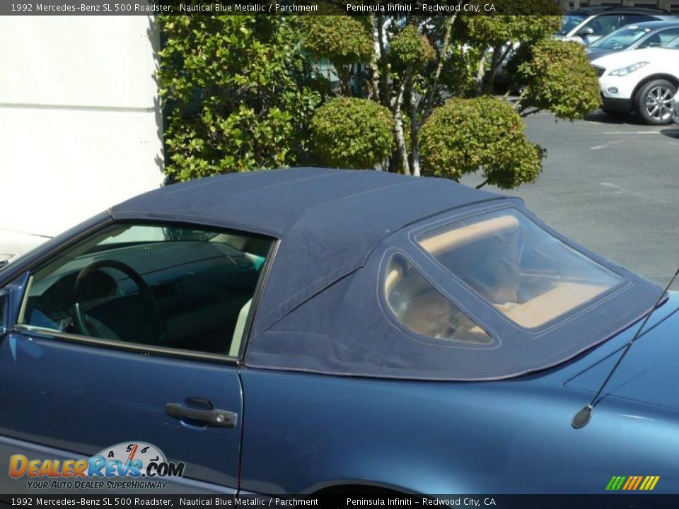 1992 Mercedes-Benz SL 500 Roadster Nautical Blue Metallic / Parchment Photo #29